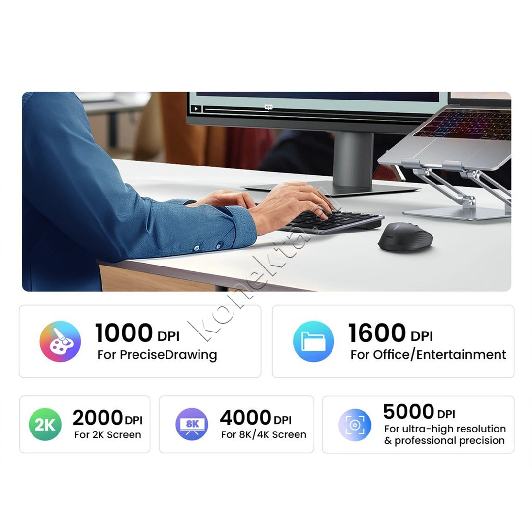 Maus Wireless Me Bluetooth Ugreen 5000DPI