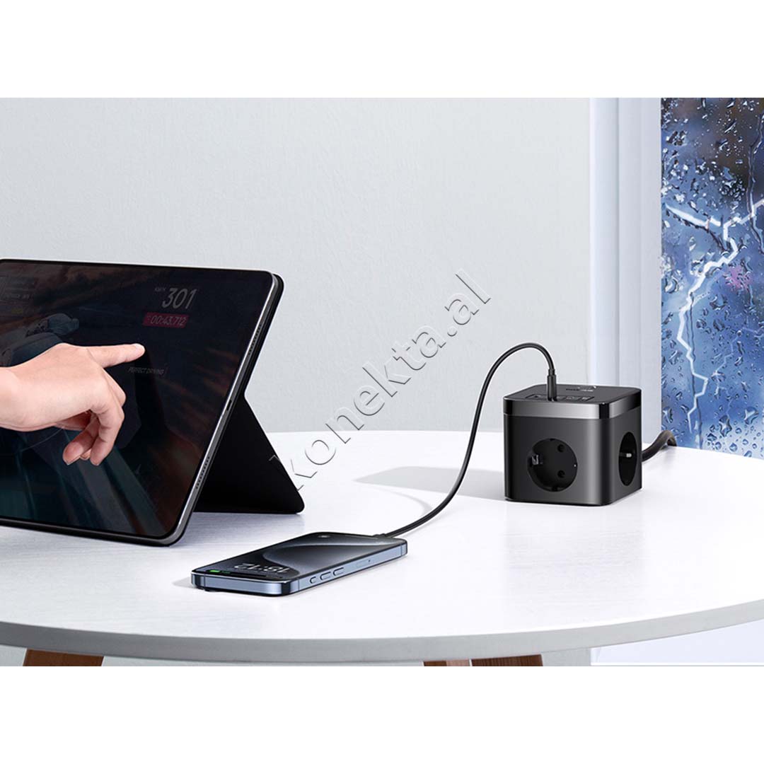 Multiprize 3 Vendeshe Me Porta 2xUSB-A Dhe 2xUSB-C Baseus