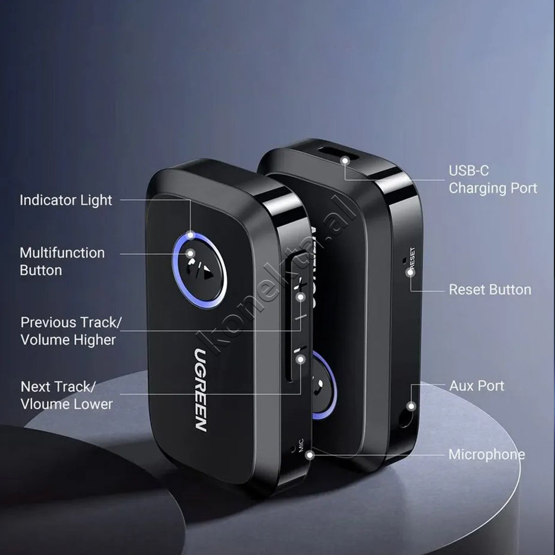 Adaptor Audio 3.5mm Me Bluetooth Dhe Mikrofon Të Integruar Ugreen