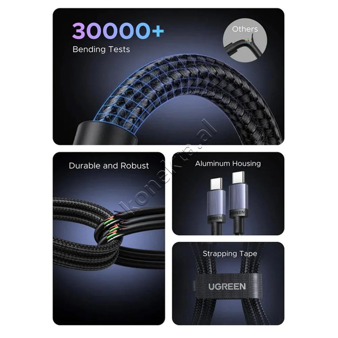 Kabell USB-C (M) Ne USB-C (M) Ugreen 100W 1m