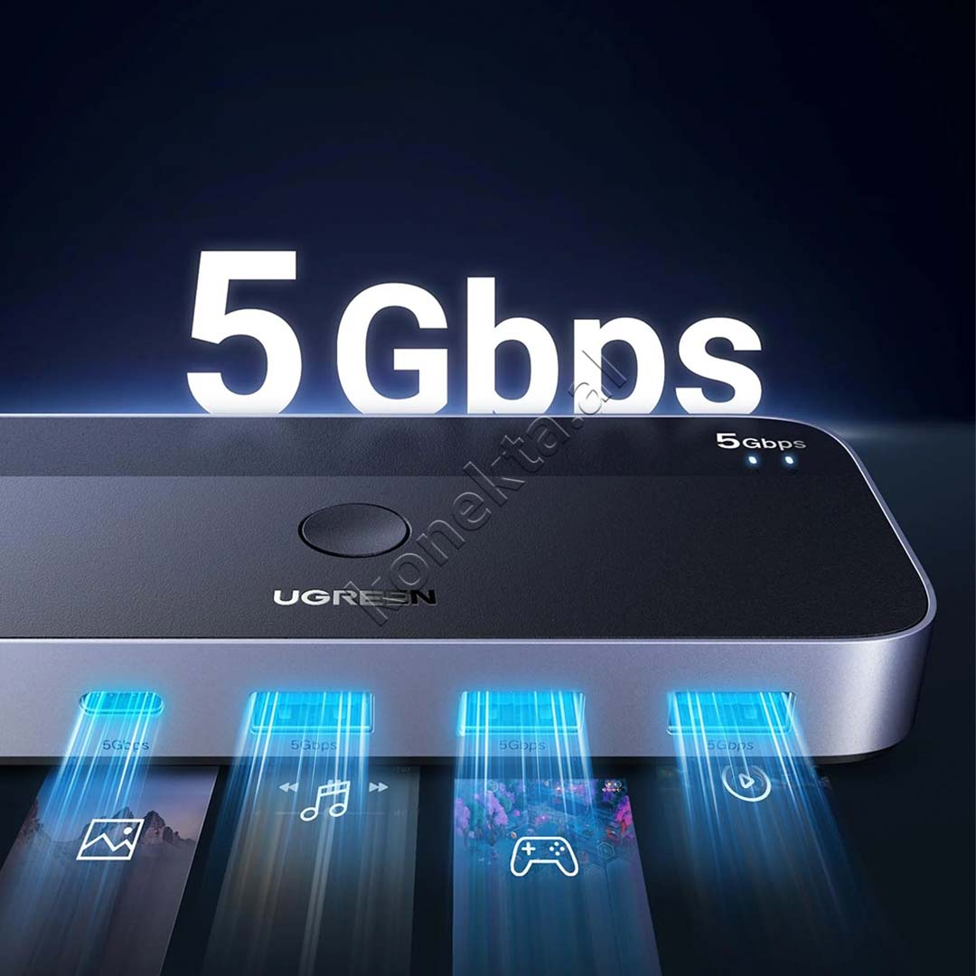 Switch Ugreen 2 Ne 4 Me Porta 3xUSB 3.0 Dhe 1xUSB-C