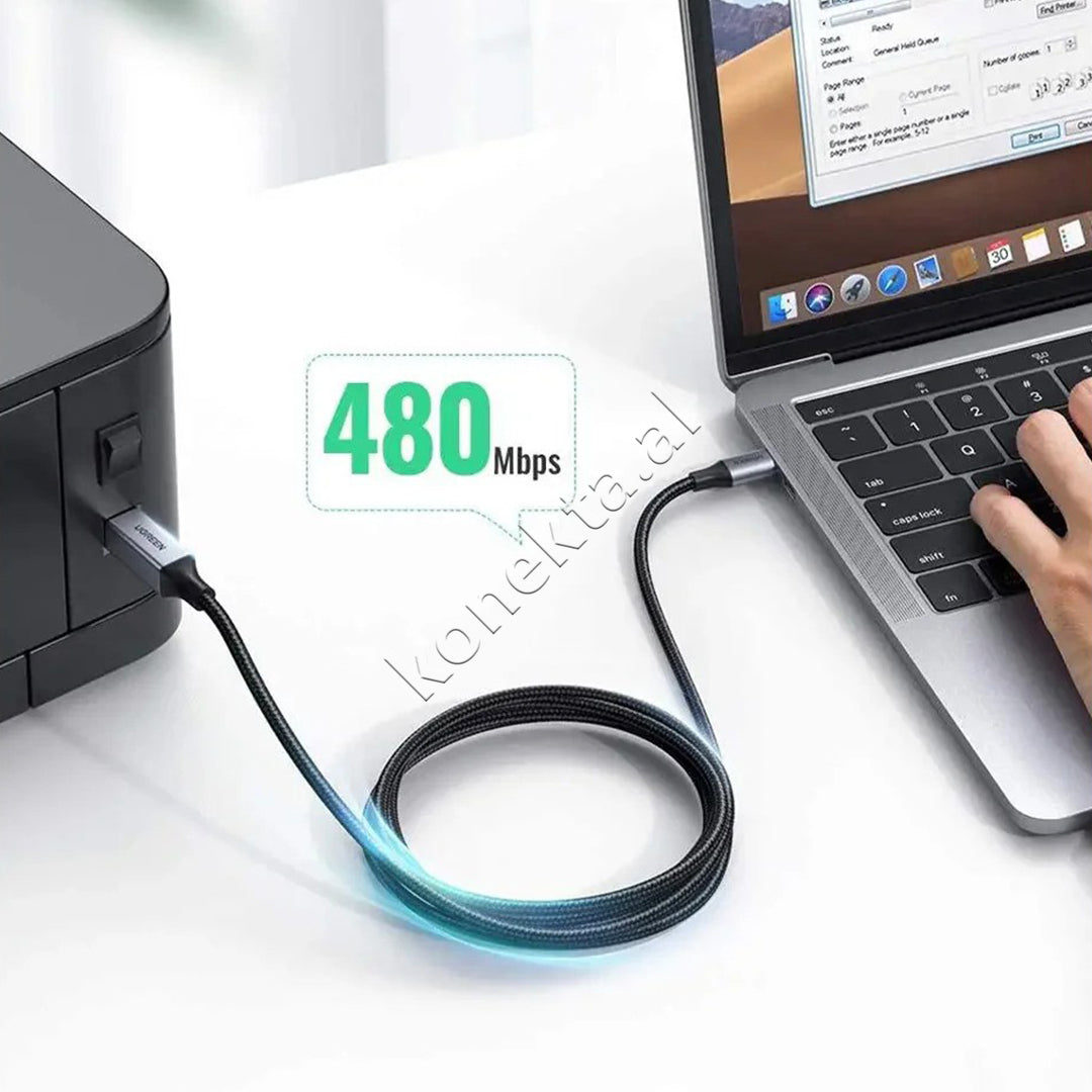 Kabell USB-C (M) Ne USB-B 2.0 (M) 3m Ugreen