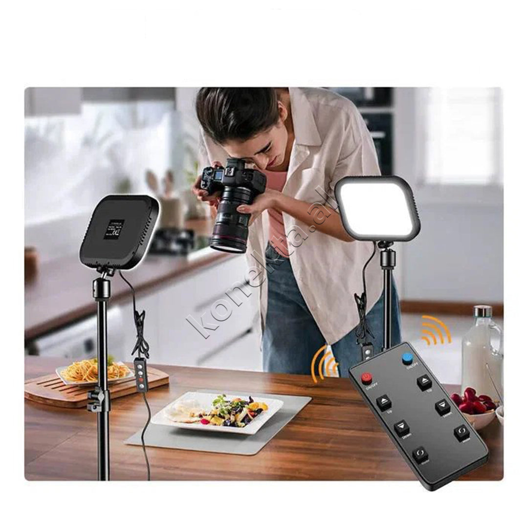 Set Ndriçimi Studio Led Apexel Me Tripod Dhe Telekomande