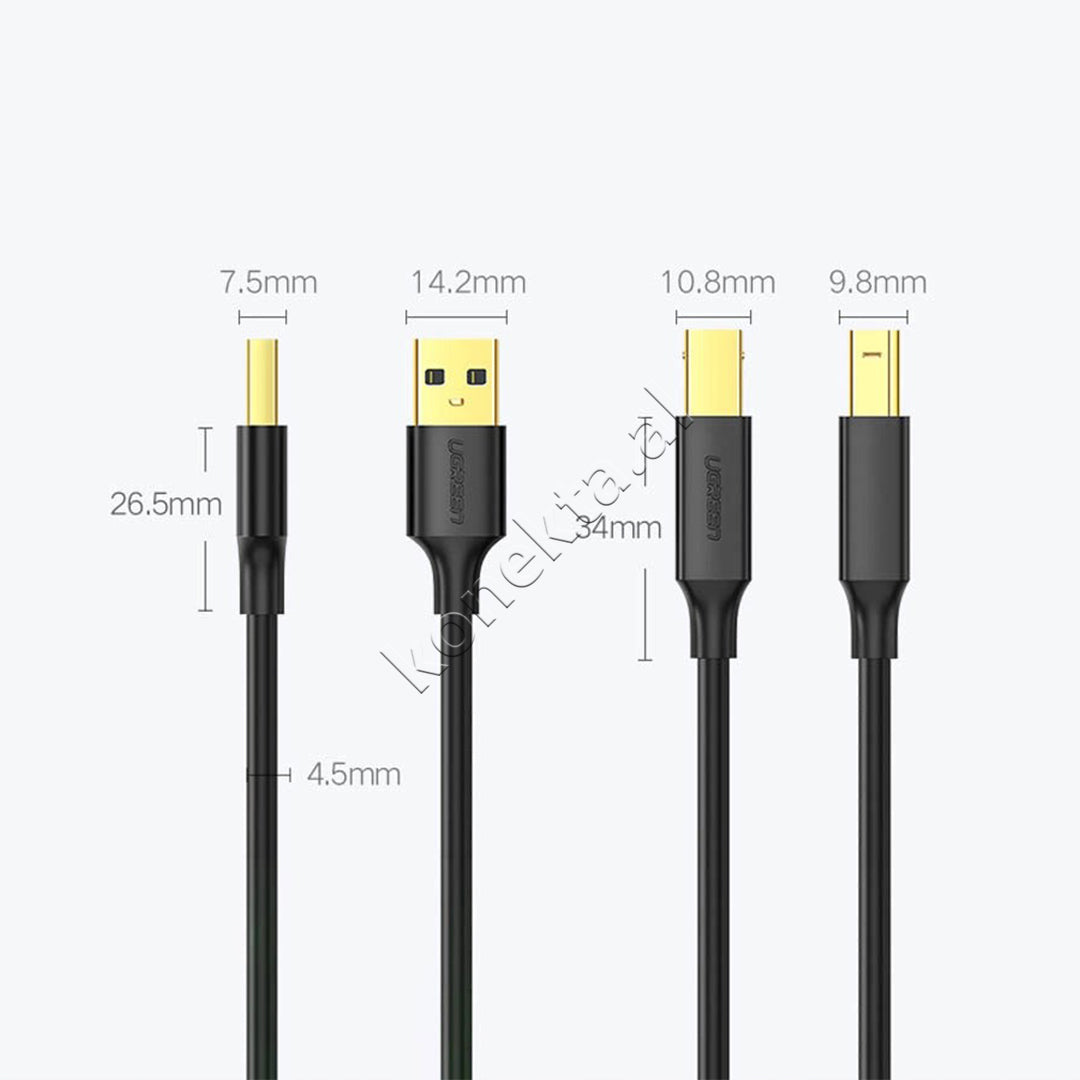 Kabell Printimi USB-A Ne USB-B UGreen 5m
