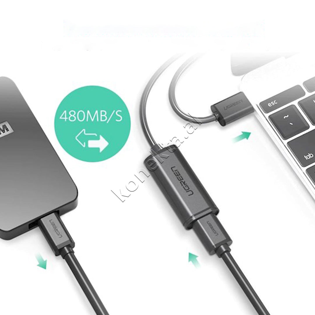 Kabell USB-C (M) Ne USB-C (F) Ugreen 15m