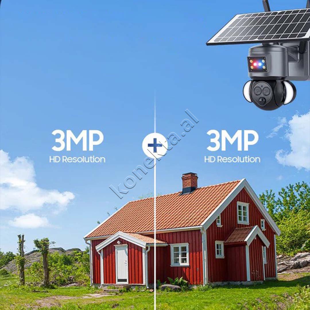 Kamera Sigurie Per Shtepi Outdoor 6MP Me Panel Solar Dhe Karte SIM
