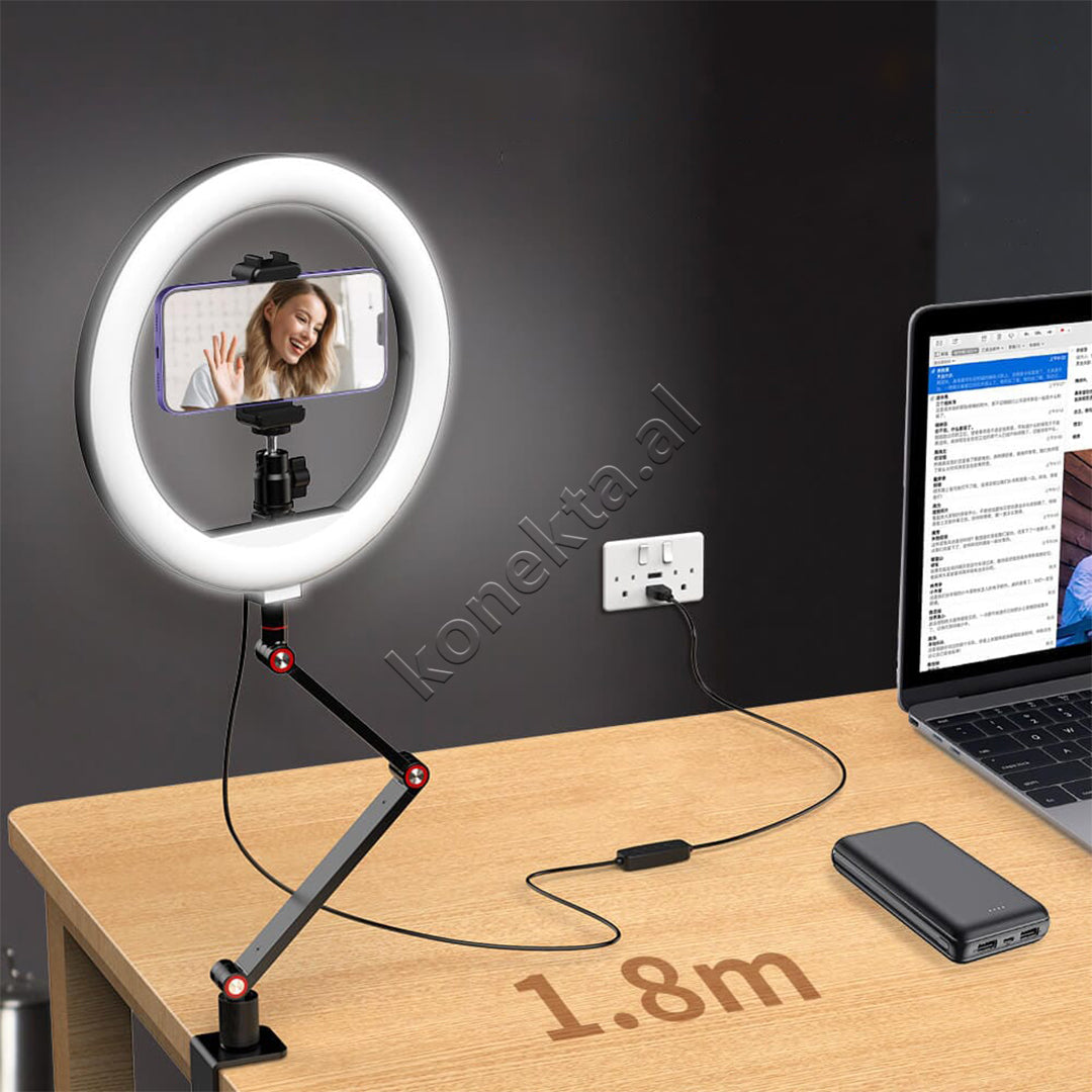 Ring Light Profesional 10" Me Mbajtese Per Smartphone Apexel