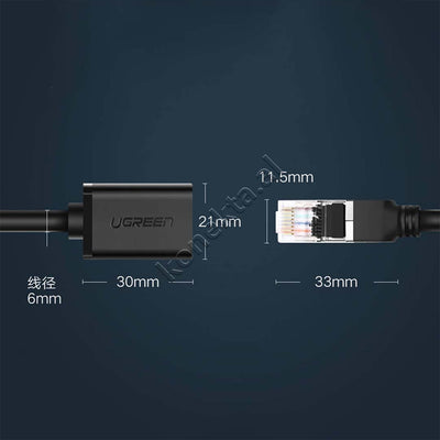 Kabell Zgjatues Ethernet RJ45 Cat 6 F/UTP Ugreen 1m/2m