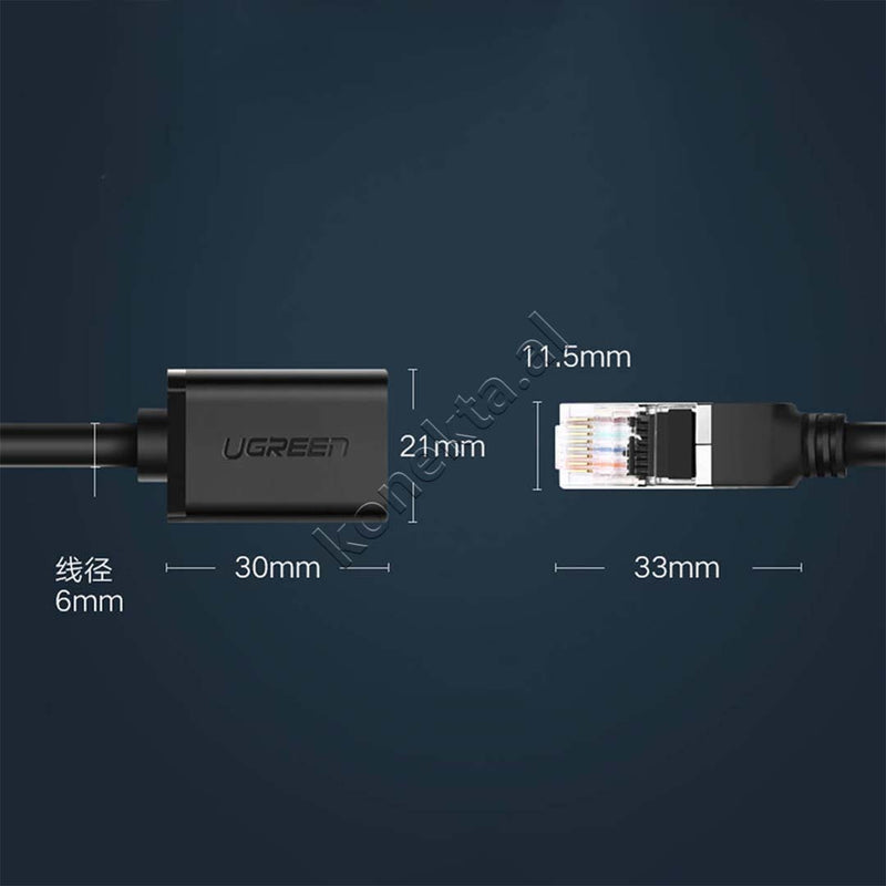 Kabell Zgjatues Ethernet RJ45 Cat 6 F/UTP Ugreen 1m/2m