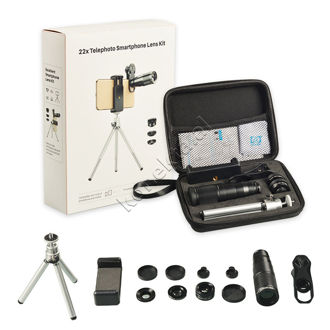 Set Lentesh 22X 4 Ne 1 Apexel Per Smartphone Me Tripod