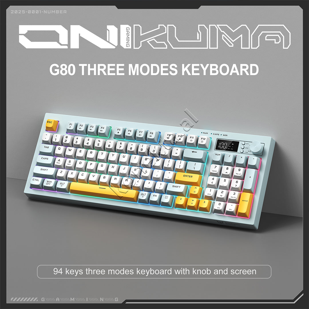Tastiere Gaming Tri-Mode RGB Me Ekran LCD Onikuma