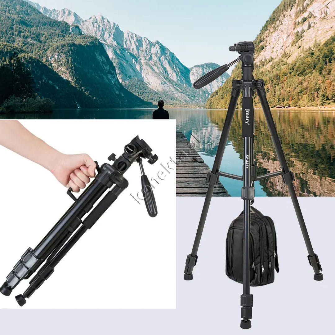 Trekëmbesh (Tripod) Profesional i Çmontueshëm si Monopod me Gjatësi dhe Kënd Të Gradueshëm për Kamera, Telefon, Tablet ,GoPro, SLR,  Etj.