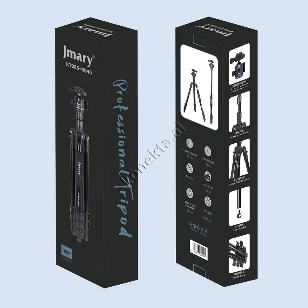 Trekëmbesh (Tripod) i Çmontueshëm si Monopod me Kokë Profesionale  dhe Gjatësi e Kënd Të Gradueshëm për Kamera, Telefon, Tablet ,GoPro, SLR,  Etj.