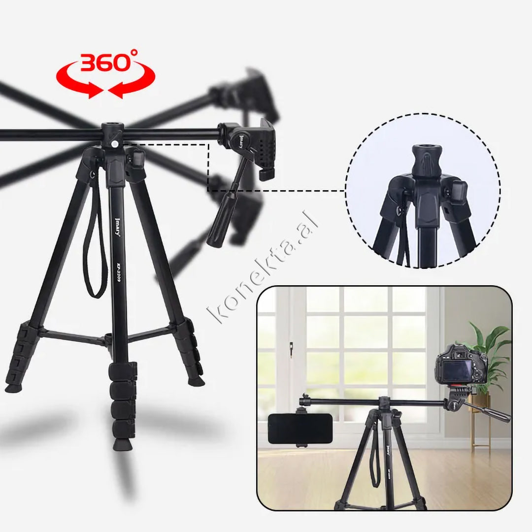 Trekëmbesh (Tripod) i Çmontueshëm si Monopod me Gjatësi dhe Kënd Të Gradueshëm për Kamera, Telefon, Tablet ,GoPro, SLR,  Etj.