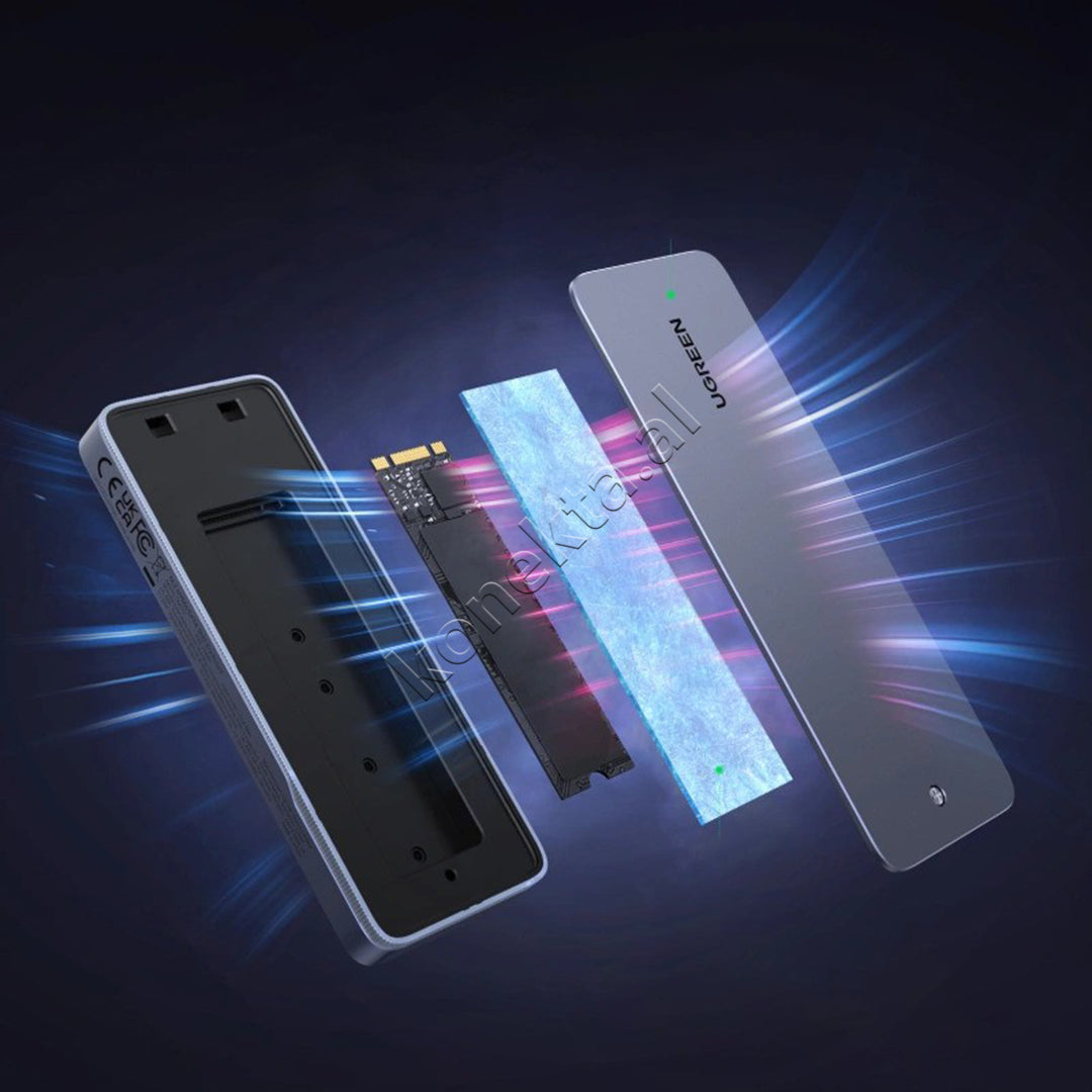 Mbajtese Per SSD M.2 NVMe/SATA Me Porte USB-C 20Gbps Ugreen