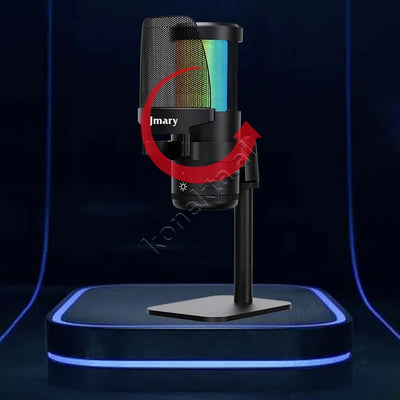 Mikrofon Profesional Me Rrotullim 360° Dhe Drita RGB Jmary