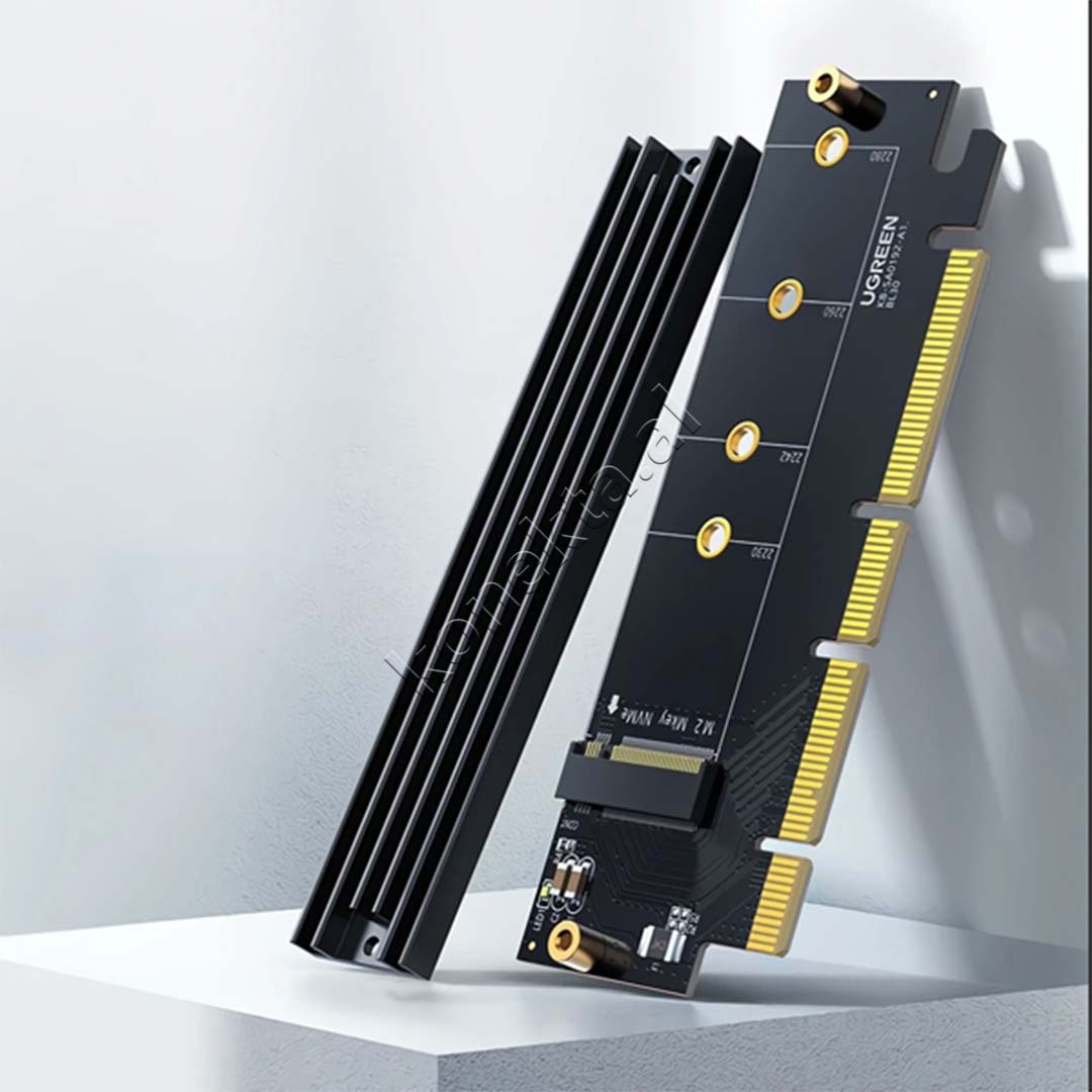 Adaptor PCIe Per SSD M.2 NVMe Me Shpejtesi 64Gbps Ugreen