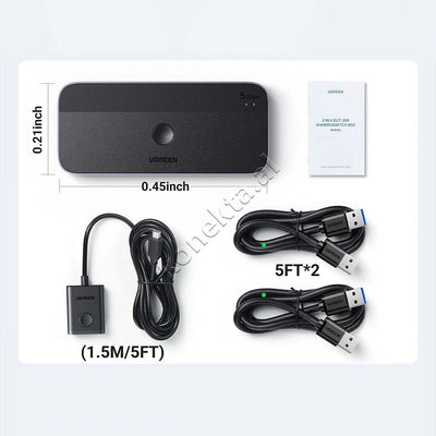 Switch Ugreen 2 Ne 4 Me Porta 3xUSB 3.0 Dhe 1xUSB-C