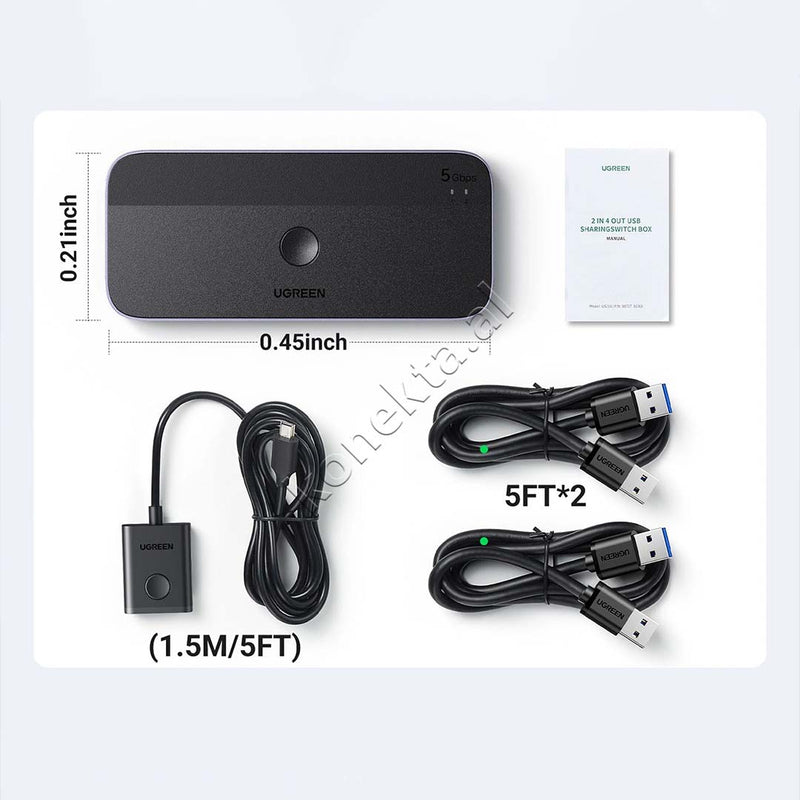 Switch Ugreen 2 Ne 4 Me Porta 3xUSB 3.0 Dhe 1xUSB-C