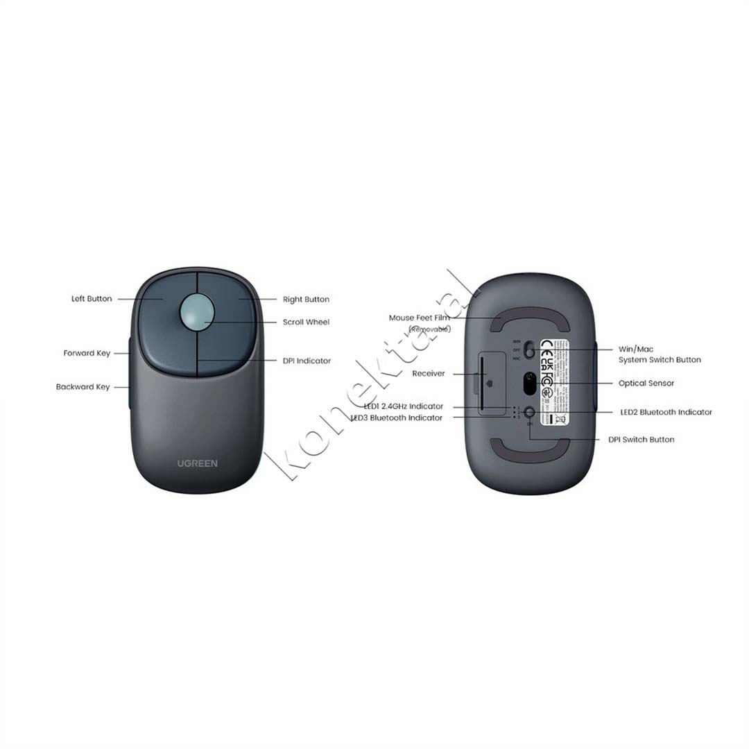 Maus Wireless Me Bluetooth UGreen 4000DPI