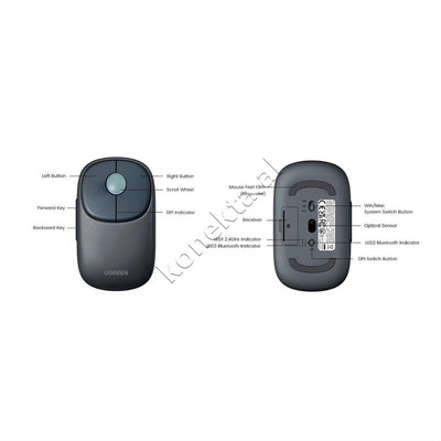 Maus Wireless Me Bluetooth UGreen 4000DPI