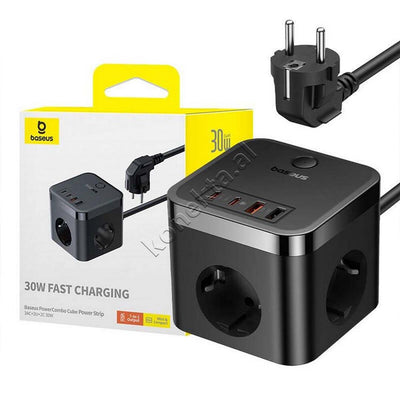 Multiprize 3 Vendeshe Me Porta 2xUSB-A Dhe 2xUSB-C Baseus