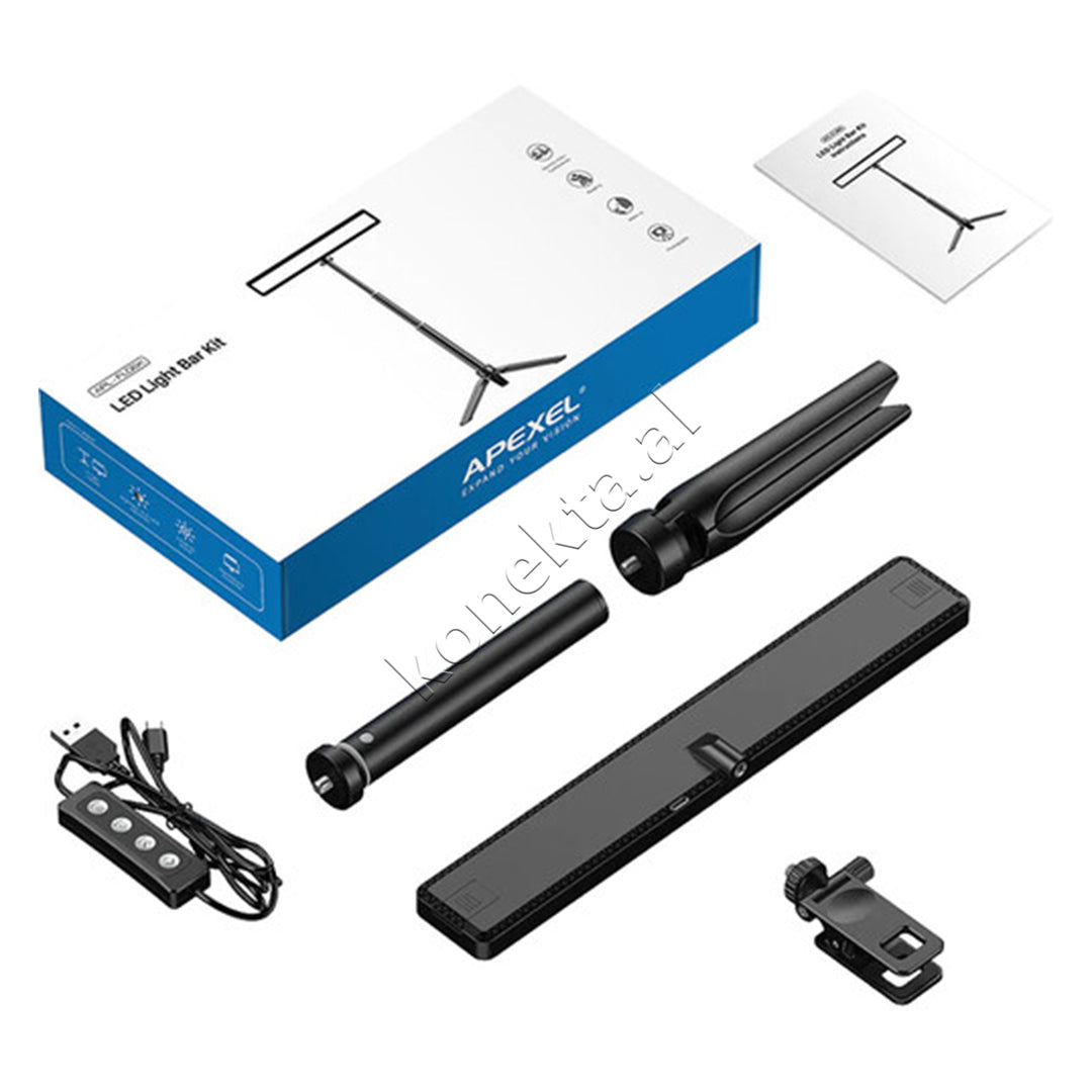Panel Ndriçimi LED Me Tripod Dhe Kabell USB Apexel