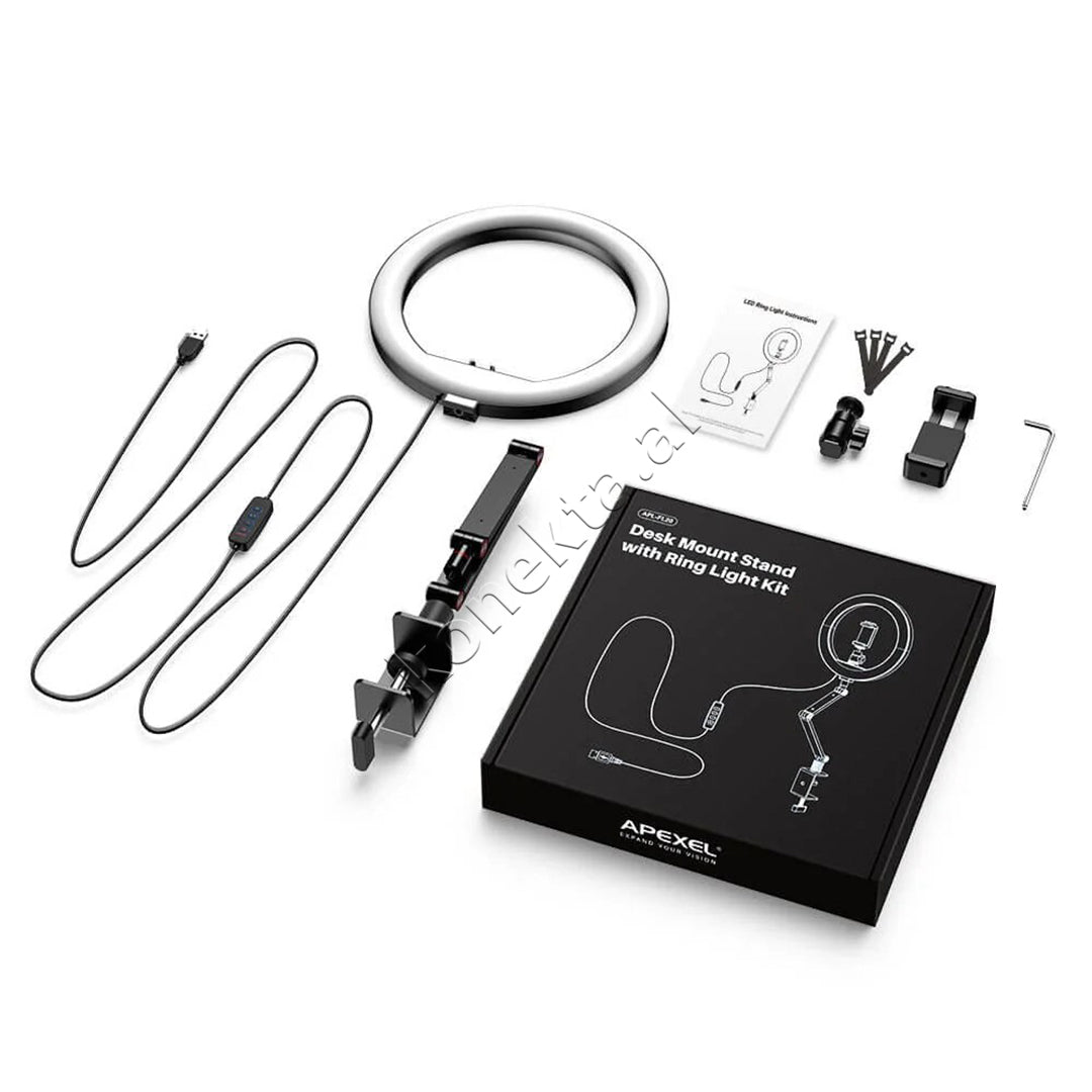 Ring Light Profesional 10" Me Mbajtese Per Smartphone Apexel