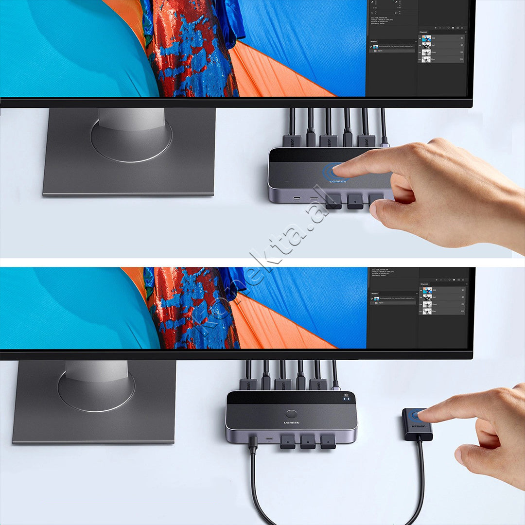 Switch KVM HDMI 2 Ne 1 Me Rezolucion 4K Ugreen