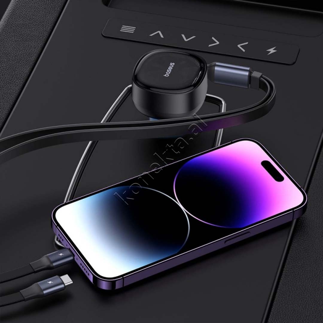 Adaptor Karikimi Per Makine 60W Me Porte USB-A Dhe Fishe Lightning & Type-C Baseus