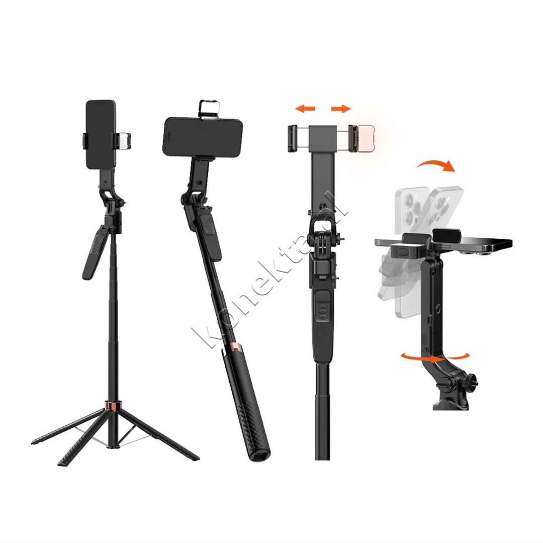 Trekembesh (Tripod ) Dhe Selfie Stick Per Telefon Me Sensor Ndjekjeje Inteligjent 360° Me Drite