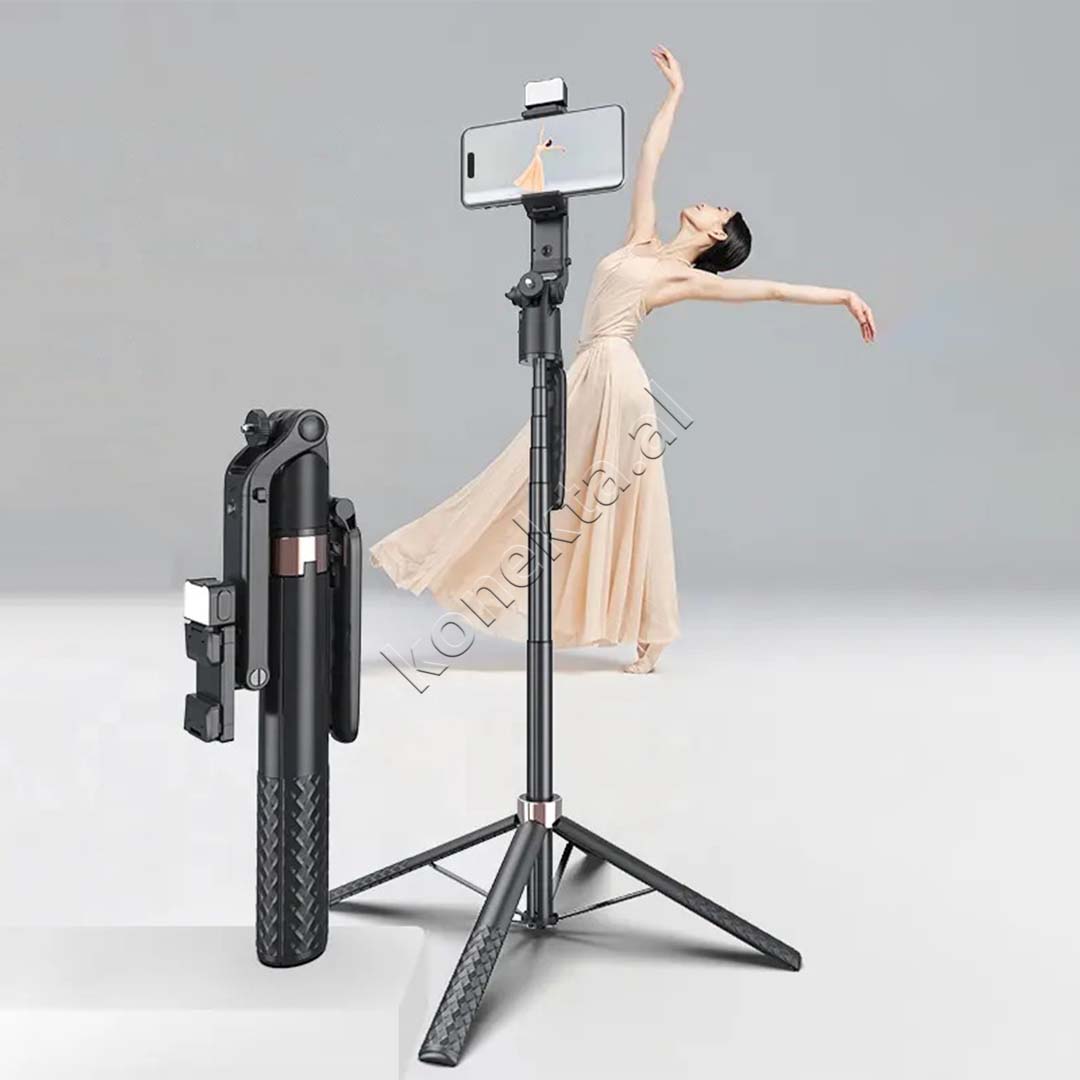 Trekembesh (Tripod ) Dhe Selfie Stick Per Telefon Me Sensor Ndjekjeje Inteligjent 360° Me Drite