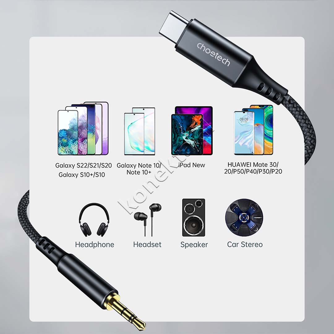 Kabell Aux 3.5mm Ne Type-C 2m Choetech