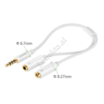 Kabell Adaptor Aux 3.5mm Ne 2 Aux Femra Per Audio Dhe Mikrofon UGreen