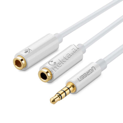 Kabell Adaptor Aux 3.5mm Ne 2 Aux Femra Per Audio Dhe Mikrofon UGreen