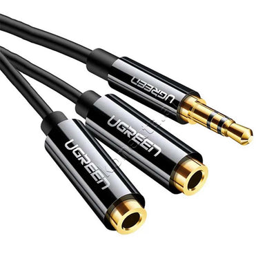 Kabell Adaptor Aux 3.5mm Ne 2 Aux Femra Per Audio Dhe Mikrofon UGreen