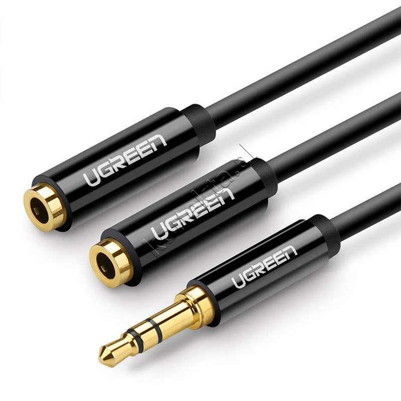 Kabell Adaptor Aux 3.5mm Ne 2 Aux Femra Per Audio Dhe Mikrofon UGreen