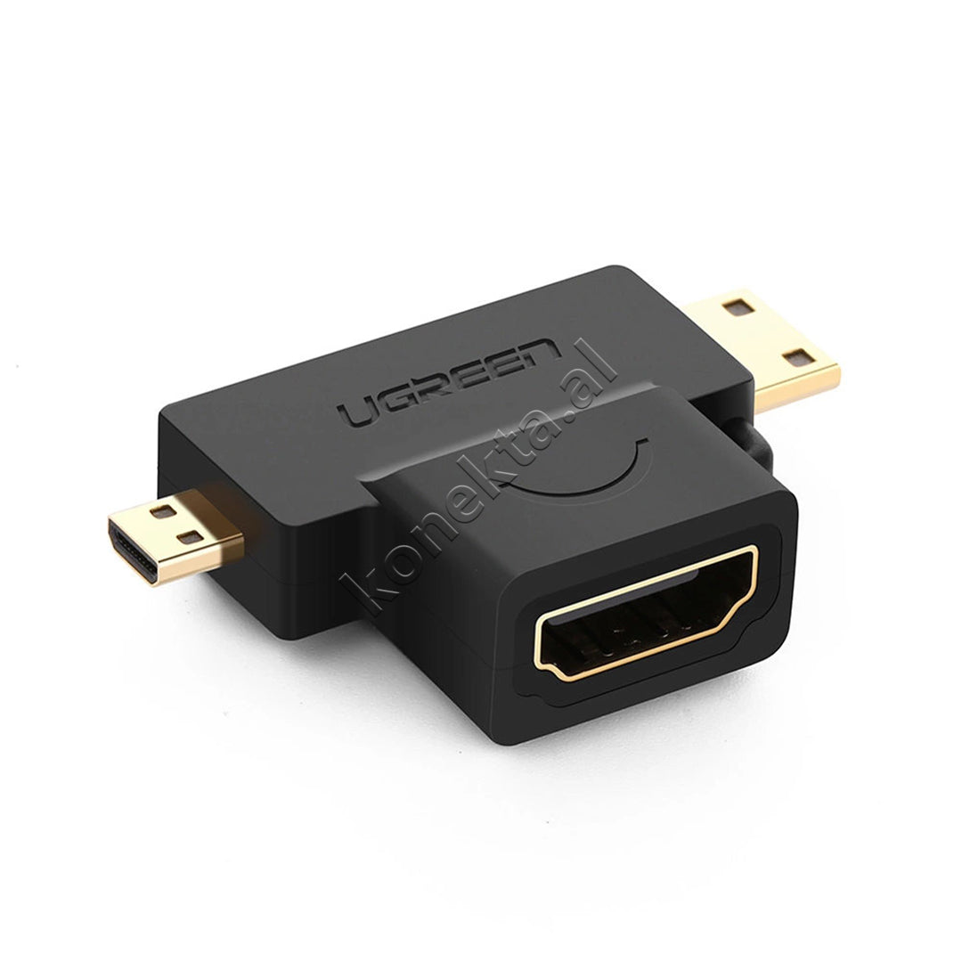 Adaptor 3 Ne 1 HDMI (F) Ne Micro HDMI + Mini HDMI (M) Ugreen