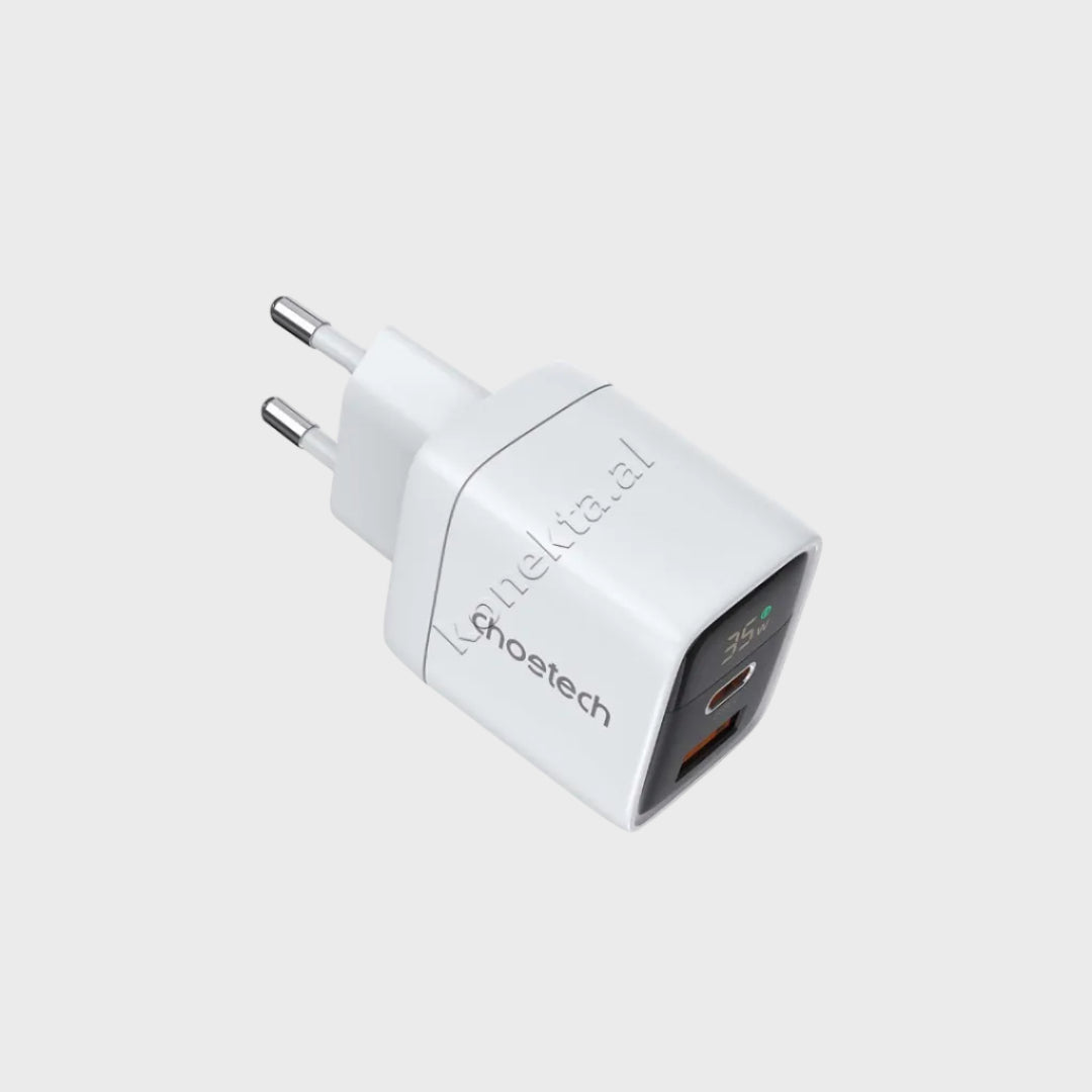 Adaptor Karikimi 35W Me Porte USB-A Dhe Type-C Me Display Choetech