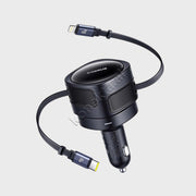 Adaptor Karikimi Per Makine 60W Me Fishe Lightning Dhe Type-C Te Terheqshme Baseus