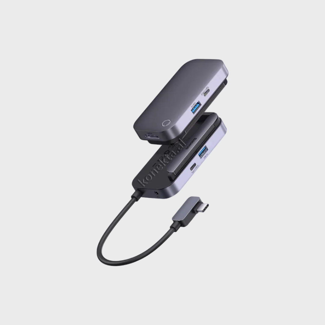 Adaptor Multifunksional Me Kapese Tableti dhe Shume Porta Per Pajisje Me Porte Type-C
