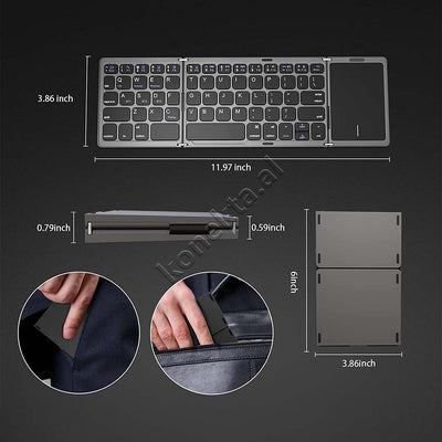 Tastiere Wireless E Palosshme Me Bluetooth Dhe Touchpad Per Kompjuter Ose Laptop