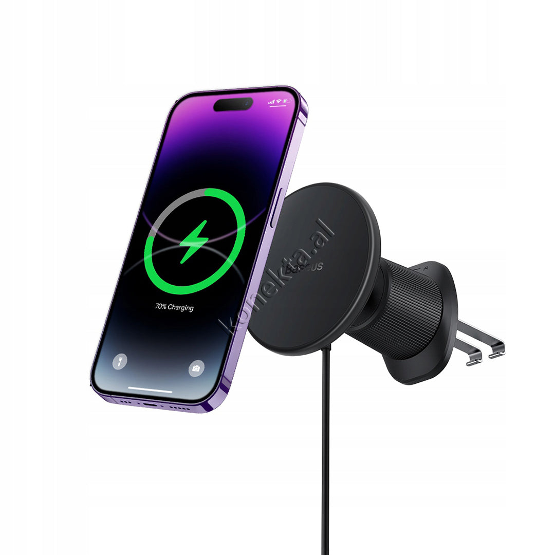 Mbajtese Celuari Per Makine Baseus Me Karikim Wireless Dhe Porte USB