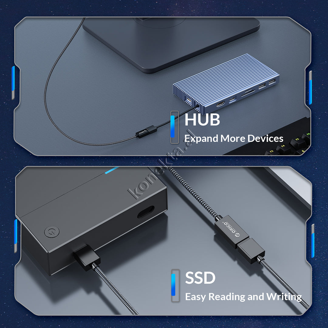 Kabëll Zgjatues Karikimi dhe Transmetimi Type-C në USB3.1(femër) GEN2 10Gbps 60W