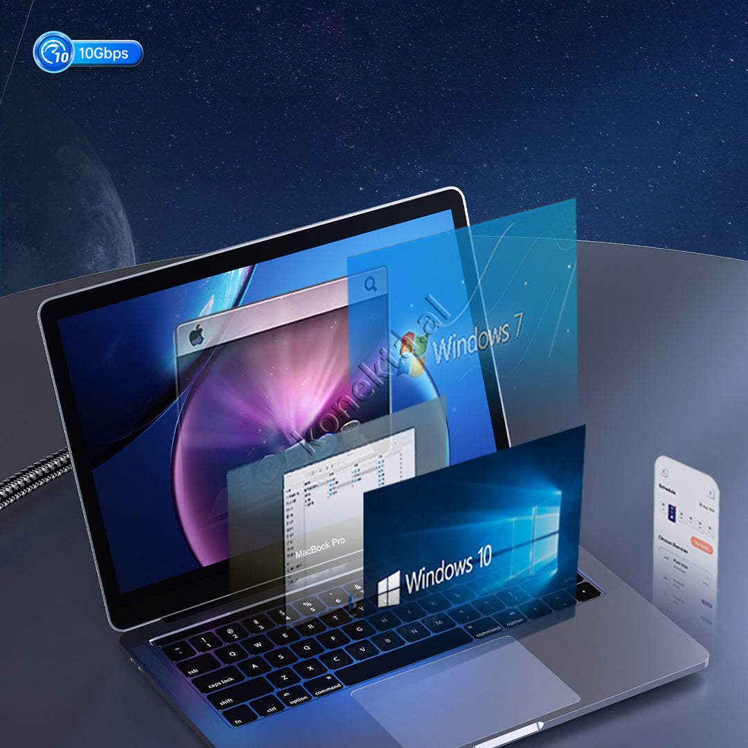 Kabëll Zgjatues Karikimi dhe Transmetimi Type-C në USB3.1(femër) GEN2 10Gbps 60W