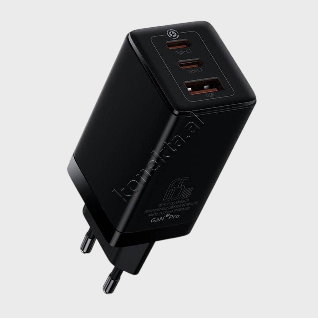 Adaptor Karikimi 65W Baseus Me 2 Porta Type-C Dhe 1 Porte USB