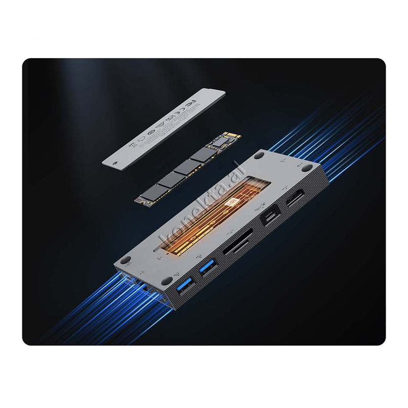 Mega Adaptor Me 9 Porta + Lexues SSD-je Deri Ne 2TB Me Ultra Shpejtesi Leximi Prej 10Gbps