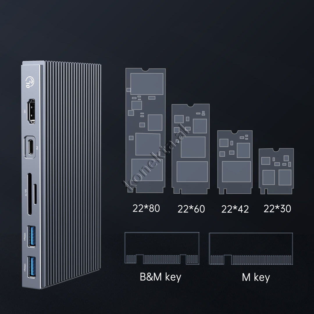 Mega Adaptor Multifunksional Me 9 Porta + Lexues SSD Deri Ne 2TB