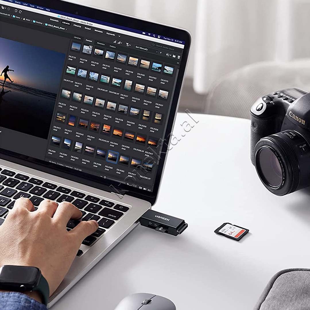 Adaptor Ugreen Me Portë USB Për Kartë SD Dhe TF