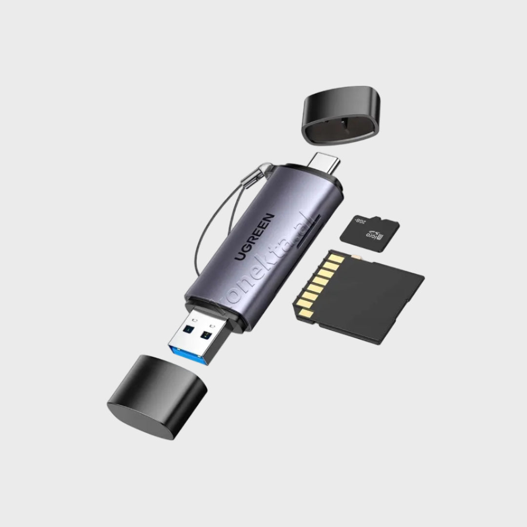 Adaptor Ugreen Me Portë USB-A dhe USB-C  Për Kartë TF Dhe SD